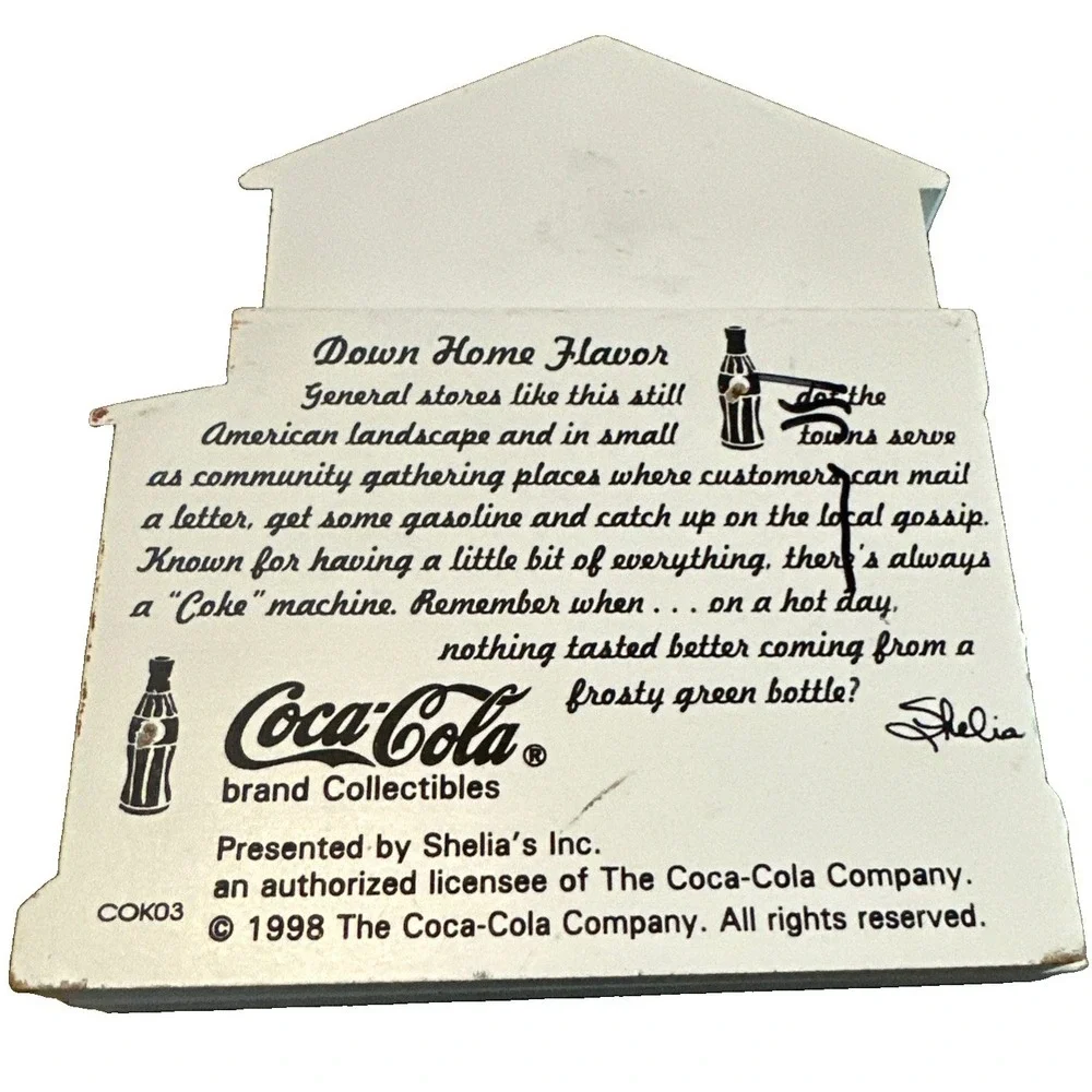 Vintage Sheila 1998 Coca-Cola Collectible Wood 'Down Home Flavor' US Post Office